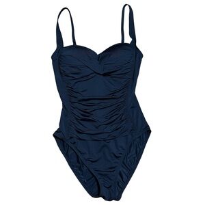 La Blanca Island Goddess Twist Front Ruched One Piece Swimsuit In Black Sz 6